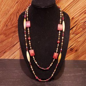 New Czech Crystal, Resin, Bronze Artisan Necklace